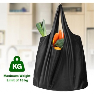 Sacs de courses pliables personnalisés GRS Factory, sacs fourre-tout en tissu polyester ripstop imperméable, sacs d'épicerie réutilisables - Product Image 3