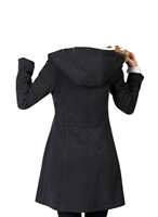 Chaqueta Varsity de Lana y Cuero para Mujer, Invierno, con Parches de Felpa, Bolsillos con Cremallera, Capucha, Resistente al Viento, Ecológica y Transpirable