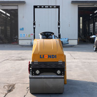 Rouleau compresseur vibrant à double tambour, moteur diesel/essence 1 tonne, entièrement hydraulique, le plus populaire