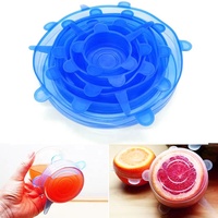 Lot de 6 couvercles extensibles en silicone de qualité alimentaire pour bols – Réutilisables
