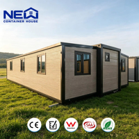 Casa Contenedor Plegable y Expandible de 40 Pies x 20 Pies, 3 Dormitorios, Prefabricada, Casa Pequeña Plegable, Casa Modular Expandible en Modo Contenedor