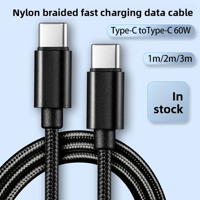Free Shipping New Design Cableusbc Type-C to Type-C 60W Fast Charging Data Cable for iPhone 15 Samsung and Huawei