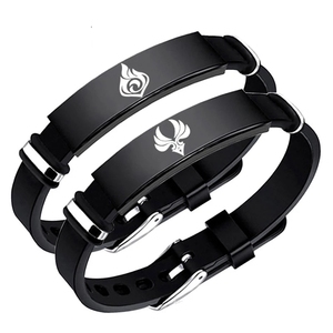 Bracelet en acier inoxydable Anime Genshin Impact Vision Dieu de l'œil Pyro Cryo Electro Anemo Geo Hydro Dendro pour femmes et hommes - Product Image 1
