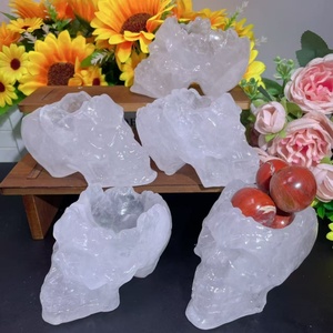 Piedras Preciosas Naturales al por Mayor, Cuencos de Cuarzo Transparente Tallados en Forma de Calavera, Cristal Curativo para Decoración Feng Shui - Product Image 2