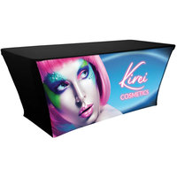 Nappe sur mesure 6ft 8ft, impression couleur CMYK par sublimation, housse de table promotionnelle