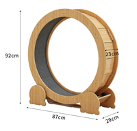 Roue de course pour chat en bois avec griffoir, arbre à chat et grattoir pour l'exercice quotidien