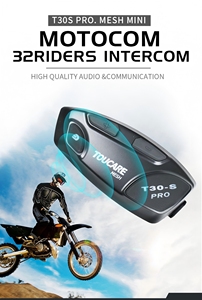 TOUCARE T30S <strong>Helmet</strong> <strong>Bluetooth</strong> Intercom <strong>for</strong> 32 Riders <strong>Motorcycle</strong>, Noise Cancellation Communication <strong>Headset</strong> IP67 Waterproof - Product Image 4
