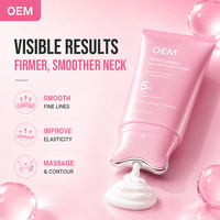 Crème pour le cou au collagène PDRN à marque privée avec rouleau Gua Sha – Formule raffermissante, liftante, anti-rides et anti-âge