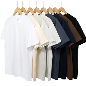 Camiseta de Verano para Hombre, Estilo Casual, Algodón, Corte Holgado, Color Sólido, Logotipo Personalizado - Product Image 2