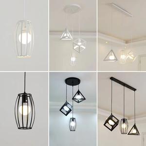 3 Lumière Table à Manger Escaliers Loft Industriel Bar <span class=keywords><strong>Escalier</strong></span> Vintage Suspendu Simple Métal Noir Fer <span class=keywords><strong>Cage</strong></span> Suspension <span class=keywords><strong>Lustre</strong></span> - Product Image 3