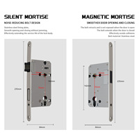 Poignée de porte en alliage de zinc, serrure mécanique silencieuse, serrure de porte intérieure, utilisation en chambre d'hôtel