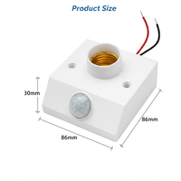 Portalámparas E27 de Baquelita con Sensor de Movimiento Infrarrojo, Adaptador de Enchufe LED, Garantía de 1 Año, Fácil Instalación, Iluminación Interior