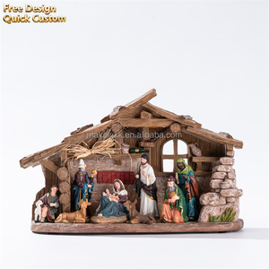 Juego <span class=keywords><strong>de</strong></span> Natividad Navideña Premium con Establo y Figuras, Decoración Religiosa para el Hogar, Juego <span class=keywords><strong>de</strong></span> Natividad <span class=keywords><strong>de</strong></span> Resina con Establo - Product Image 1