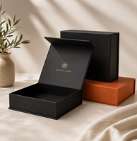 Boîte cadeau magnétique pliable noire de luxe personnalisée pour accessoires électroniques et numériques, emballage en carton rigide recyclable