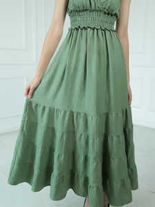 فستان ماكسي متعدد الطبقات بخصر مطاطي (سموك) - Product Image 6