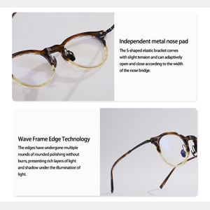 Custom Logo Wholesale Retro Round Optical Frame Thick Eyeglasses Frame Anti Blue Light <b>Glasses</b> Prescription Ready Manufacturer - Product Image 6