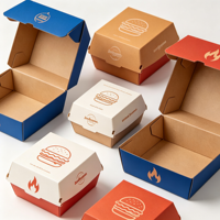 Boîte à hamburger en papier de qualité pour l'emballage avec impression de logo personnalisé
