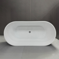 Baignoire autoportante d'angle de luxe Twowinco OEM pour intérieur, sans joint, en céramique, pour bain profond
