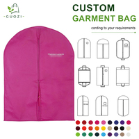 Sac de vêtement respirant en non-tissé avec fermeture éclair, personnalisable avec logo, emballage en gros, sac de vêtement sur mesure en vrac