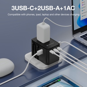 Wontravel 30W 3 Type-<b>C</b> 2 <b>USB</b> PD QC4.0 All-in-One Travel <b>Adapter</b> Fire Retardant PC Material for Phone - Product Image 3