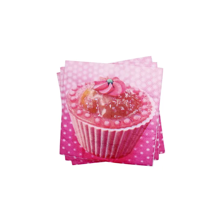 Birthday Paper Napkins Decorative Luncheon for Home or Office Use Disposable Cup Cake Napkins for Birthday Celebrations