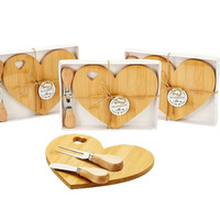 Set Talenan Bambu, Papan Sajian Keju dengan 2 Pisau Stainless Steel, Piring Sajian Kayu untuk Charcuterie, Hadiah Pernikahan