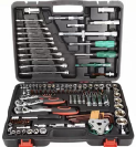 121PCS 1/4 '& 3/8' & 1/2 'Juegos de herramientas manuales Juego de herramientas de reparación de automóviles Juego de llaves de trinquete para vehículos profesionales