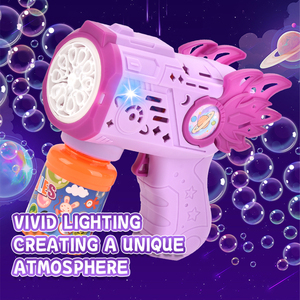 Pistolet à bulles pour enfants en plein air 10 trous Pistolet à bulles automatique en plastique PP Jouets amusants Machine à bulles - Product Image 5