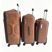 Valises de voyage haut de gamme étanches de style rétro à ouverture latérale avec roulettes pivotantes et logo personnalisé