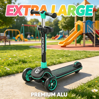Trottinette à 3 roues pour enfants, hauteur réglable, cadre en aluminium, large plateforme, pliable, légère, roulements ABEC-7