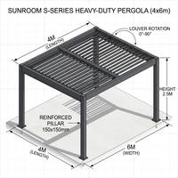 Pergola Bioclimatique Motorisée Série S Ultra-Luxe avec Lames Orientables, en Aluminium Robuste, Imperméable et Anti-Neige, pour Jardin et Terrasse