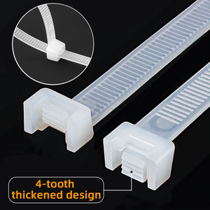 高品質セルフロックナイロンケーブルタイPA66プラスチック標準ジップタイワイヤー高温耐性固定工場用 - Product Image 3