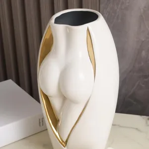 Modern Art Creative Female Body Sexy Booty Ceramic Flower Vase For Home Decor