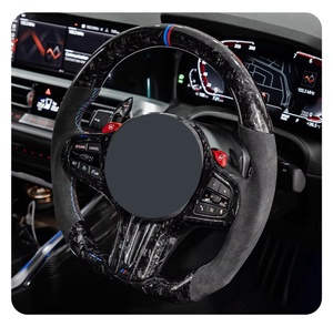 <span class=keywords><strong>Volant</strong></span> en carbone forgé pour BMW G80 G20 G30 M3 M4 M5 M8 - Mise à niveau de course avec palettes de changement de vitesse magnétiques - Product Image 2
