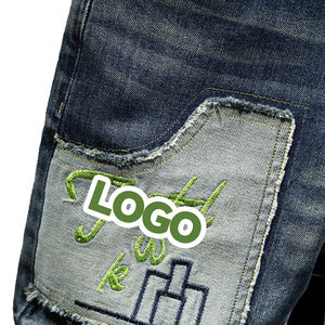 กางเกงยีนส์ทรงบอยเฟรนด์ผู้ชายแบบดิสเทรสพิมพ์ลาย กางเกงสั่งทำรุ่นใหม่ล่าสุด สไตล์ไฮสตรีท ระบายอากาศได้ดี กางเกงสกินนี่ กางเกงสเวตแพนท์ปักลายตามสั่ง - Product Image 4