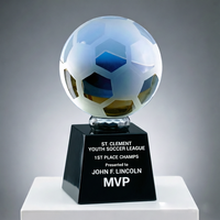 Ballon de football en cristal personnalisé avec logo, trophée de football économique pour les sports de plein air
