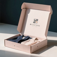 Cajas de Cartón Corrugado Reutilizables y Portátiles con Logotipo Personalizado, Laminación Mate, Grabado en Relieve, Embalaje Impreso para Ropa