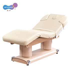 4モーター搭載 電動昇降マッサージベッド 木製グレインベース カスタマイズカラー対応 強力モーター式 スパ・ウェルネス・サロン向け - Product Image 1