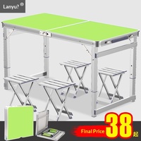 Table pliante en alliage d'aluminium pour marchés nocturnes, chaises de salle à manger d'extérieur pour la maison, petites tables portables pour stands de rue - Promotions