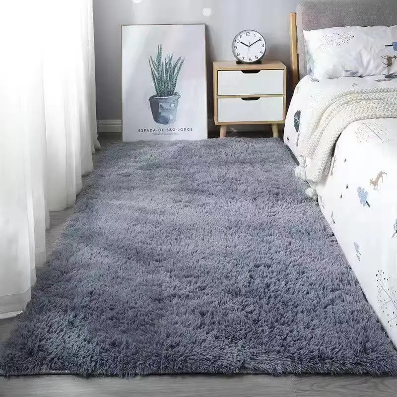Fluffy Soft Tie Dyed Plush Carpet Washed Bedroom Bedside Karpet Non-toxic Mats Safe Environmentally Friendly Materials Area Rugs