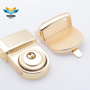 hot selling customized interesting lock light gold plating push KEY lock for handbags