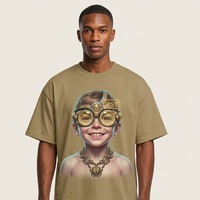 T-shirt Homme Oversize de Haute Qualité, Coupe Boxy, Épaules Tombantes, Impression Numérique Personnalisée, Style Streetwear, Conception OEM