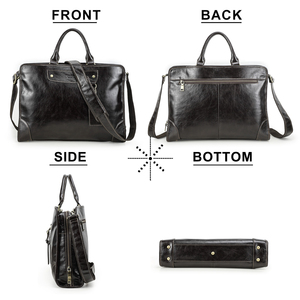 Tas kustom Laptop 14.2 inci pria, tas tangan kapasitas besar gaya Retro dengan nama Tag telepon untuk perjalanan - Product Image 2