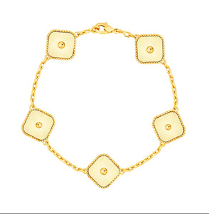 Bracciale <span class=keywords><strong>di</strong></span> Alta Qualità a Quadrifoglio, Raffinato Bracciale in Agata, Gioiello Classico Portafortuna <span class=keywords><strong>di</strong></span> Lusso per <span class=keywords><strong>Donna</strong></span>, Regalo con Logo - Product Image 1