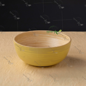 Bol de service décoratif en bambou-Laqué, Maison & Restaurant Trio Charm Bols en bambou servant le dîner - Product Image 2