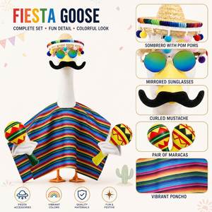 Disfraz de Ganso para Porche al por Mayor, Traje de Fiesta Mexicana, Sombrero, Gafas de Sol, Bigote, Maracas, Decoración para Patio - Product Image 2