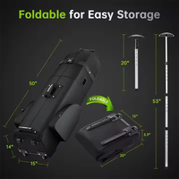 Sac de voyage de golf robuste en polyester avec cadre externe, fermeture éclair à loquet, imperméable, résistant à l'usure, 2 roues renforcées