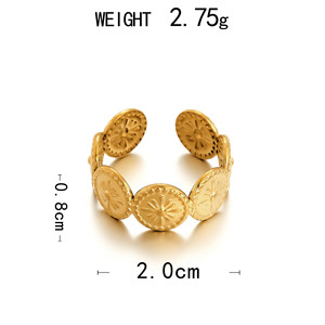 Оптовые регулируемые кольца-браслеты MW с покрытием из 18-каратного золота PVD для женщин, водонепроницаемые, из нержавеющей стали, в форме сердца, модные - Product Image 2