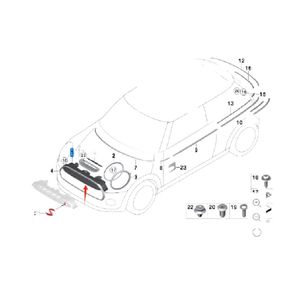 OEM 51137335529 Revestimiento de la Pantalla Central del Parachoques Delantero para BMW <span class=keywords><strong>MINI</strong></span> ONE F55 F56 - Product Image 4