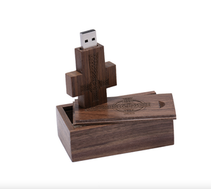 Chữ thập hình dạng óc chó gỗ <span class=keywords><strong>USB</strong></span> Stick với hộp gỗ, biểu tượng tùy chỉnh, bằng gỗ <span class=keywords><strong>USB</strong></span> ổ đĩa <span class=keywords><strong>flash</strong></span> cho quà tặng đám cưới - Product Image 2